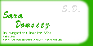 sara domsitz business card